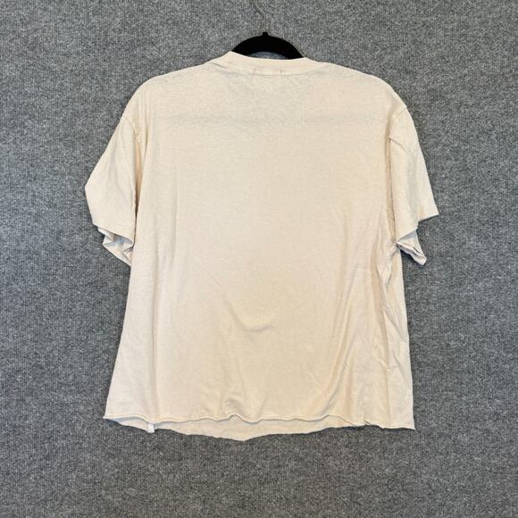 Dues Ex Machina Shirt Adult Medium White Pocket Tee Logo Raw Hem Crop Casual - Picture 10 of 12